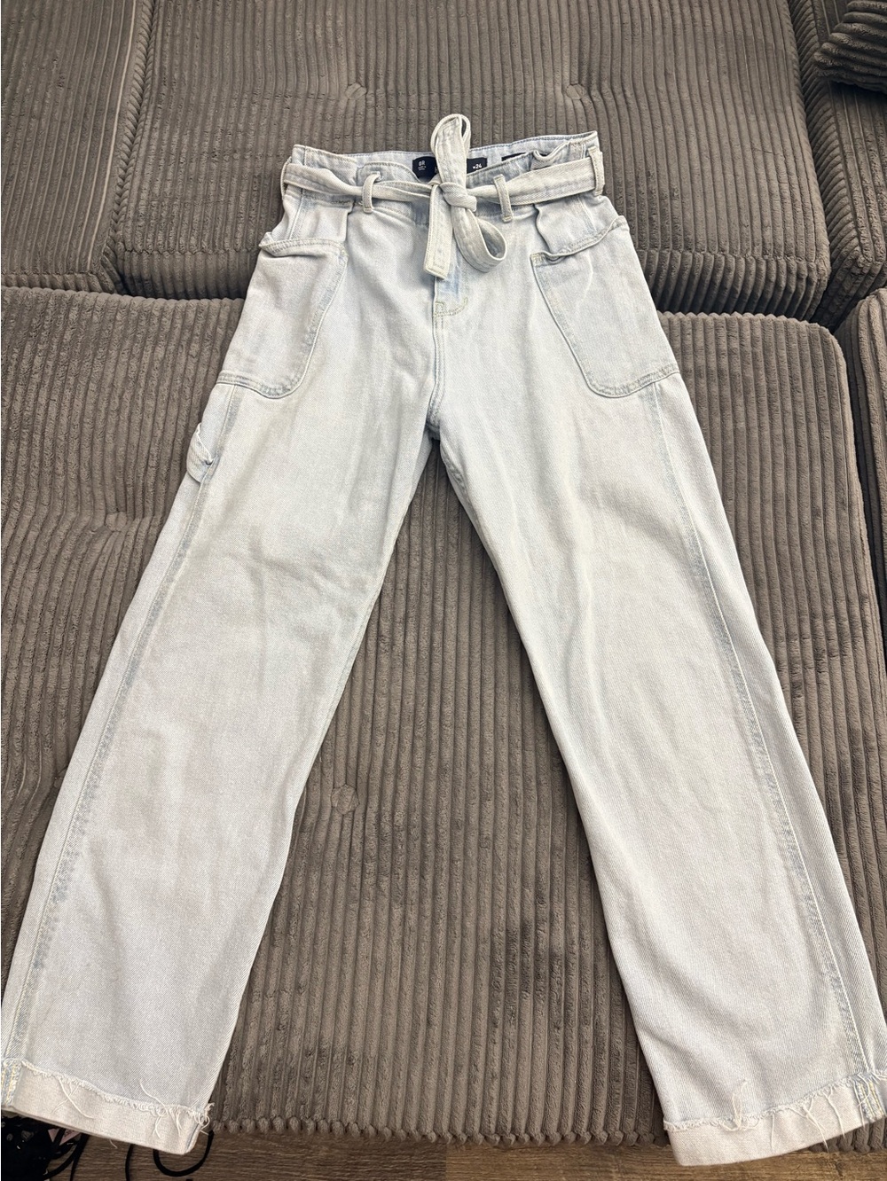 Light Wash High-Rise Paperbag Waist Women's Jeans Hollister size 0